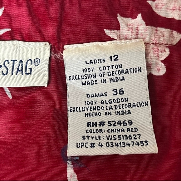 VTG Y2K White Stag 12 Wrap Skirt Hawaiian Floral Cotton Midi Retro Preppy Casual - Picture 5 of 9